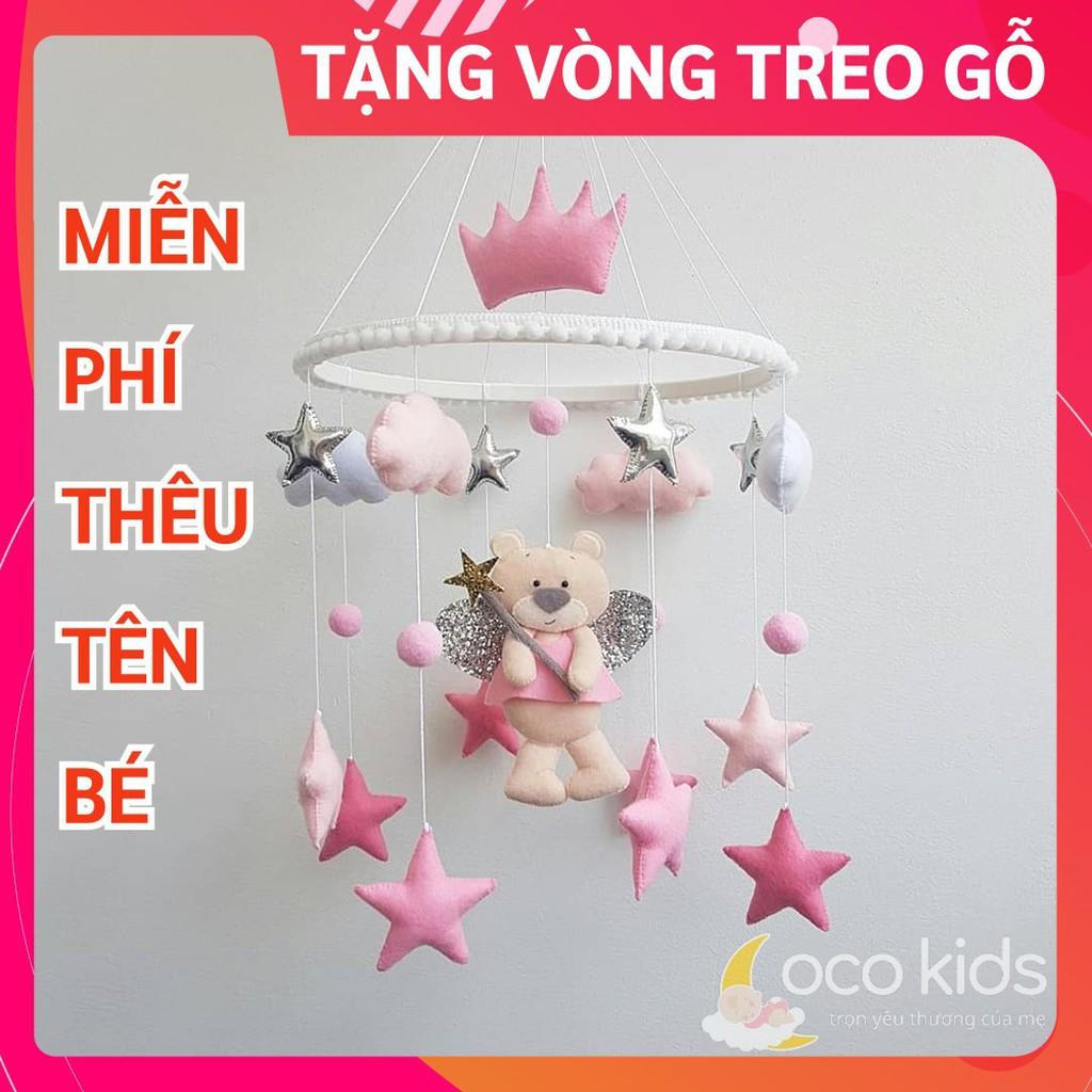 Đồ chơi treo nôi cho bé kích thích thị giác, treo nôi có nhạc tự xoay GẤU SAO 3