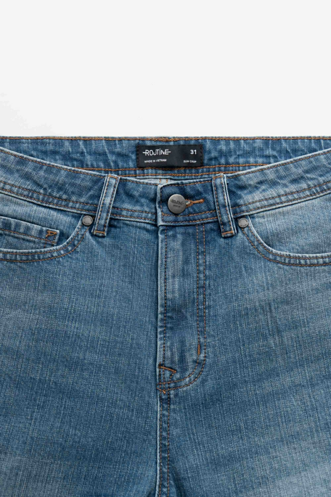 Quần jeans ROUTINE nam màu Xanh Slim cropped - 10S24DPA010 | LASTORE MENSWEAR