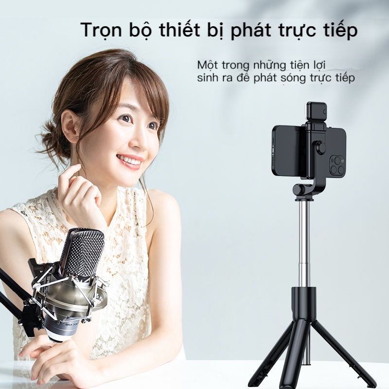 Gậy Chụp Hình CV Xoay 360 Độ Kiêm Giá Đỡ 3 Chân Tripod, Điều Khiển Không Dây Bluetooth 5.0, Tích Hợp Đèn LED Siêu Sáng 2 Chế Độ, Có Thể Kéo Dài, Gập Lại Tiện Lợi - Hàng Chính Hãng