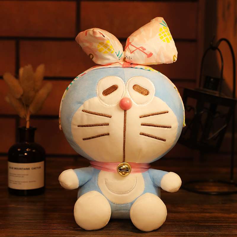 Gấu Bông Doremon (Doraemon) Đeo Nơ Dễ Thương Mẫu Mới Siêu Hot Cưng Xỉu (25cm----&gt;28cm) Hàng Xịn Cao Cấp Loại 1 (Tặng Kèm 1 Ví Da 12 Ngăn Đựng Thẻ Atm, Cccd)