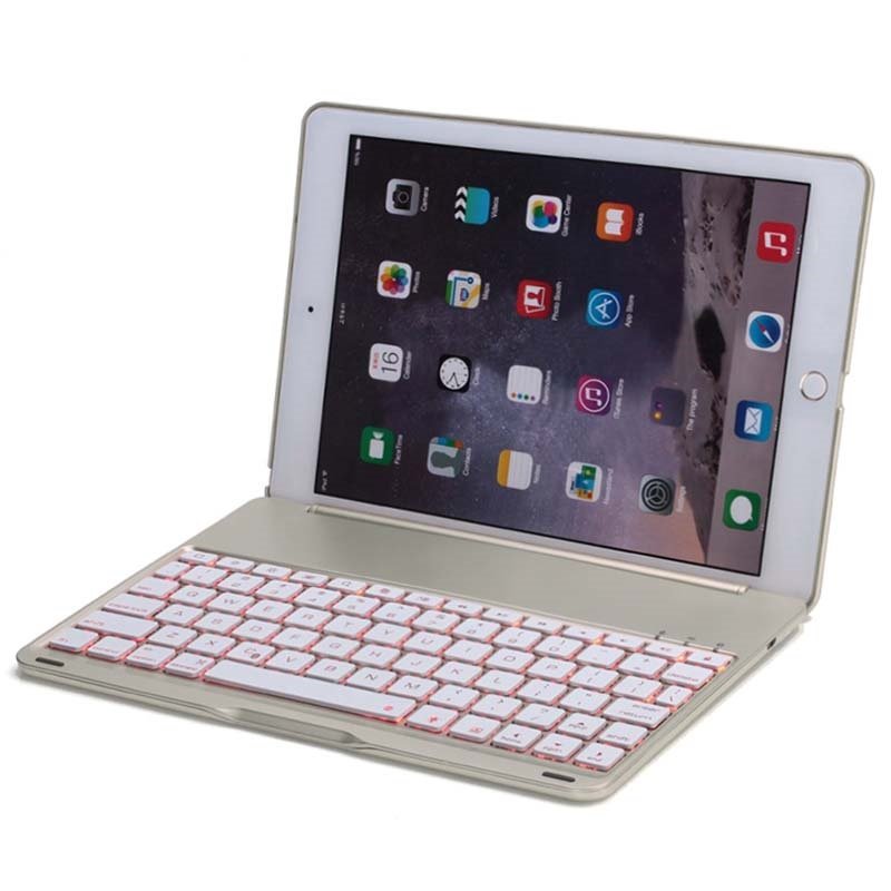 Bàn phím Bluetooth 7 màu đèn cho iPad New 10.2 Inch 2019 - F102 - Thiết kế sang trọng ,bàn phím nhạy