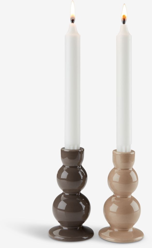 Chân nến | JYSK Andreas | gốm dolomite | nhiều màu | DK7xC13cm