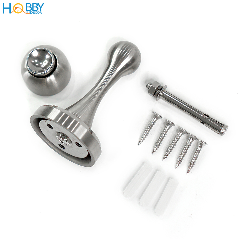 Bộ chặn cửa nam châm hít mạnh khoan tường chống va đập tường Hobby Home Decor CC8 inox 304 không rỉ sét