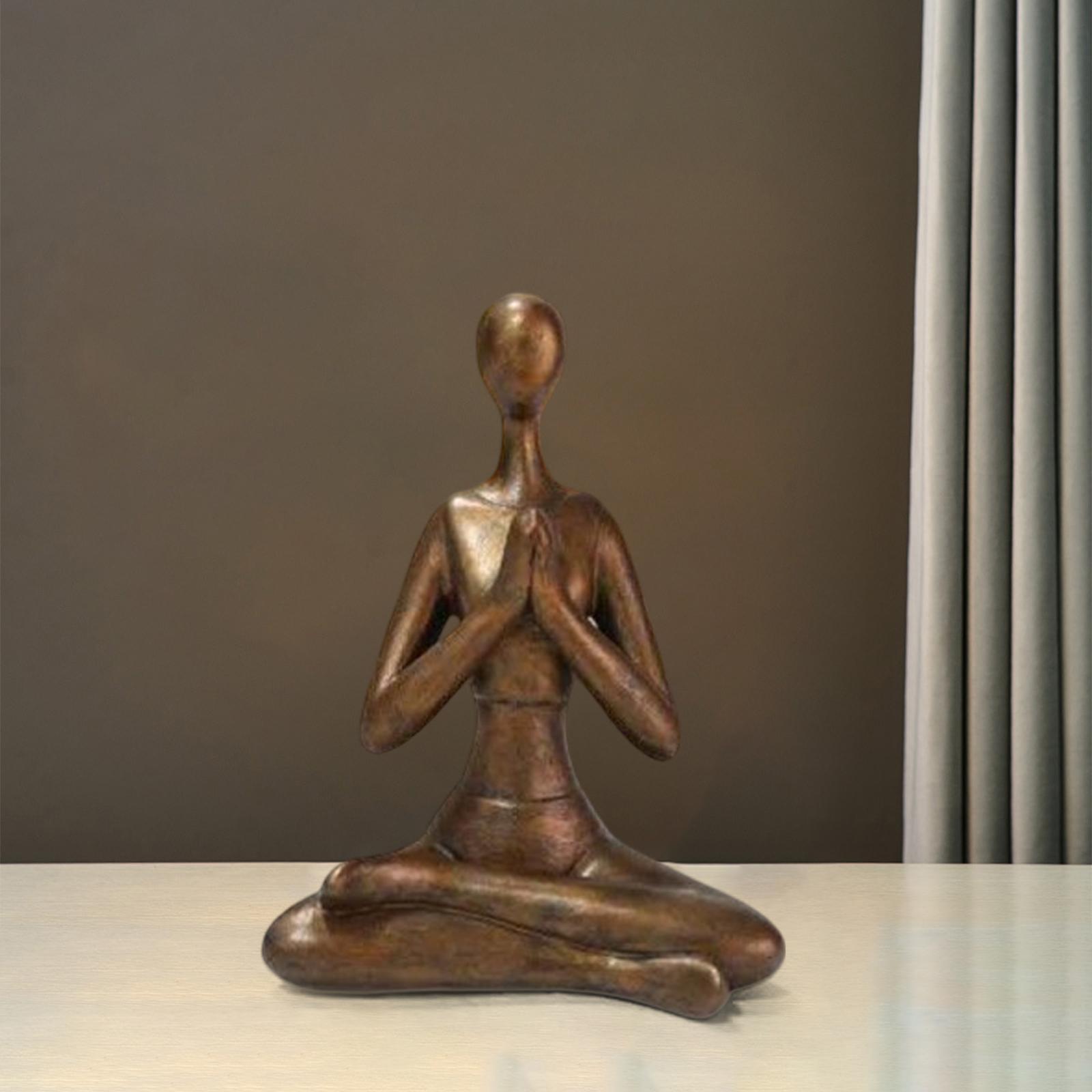 Creative Meditation Yoga Pose Statue Yoga Girl Statue for Home Living Room Decor