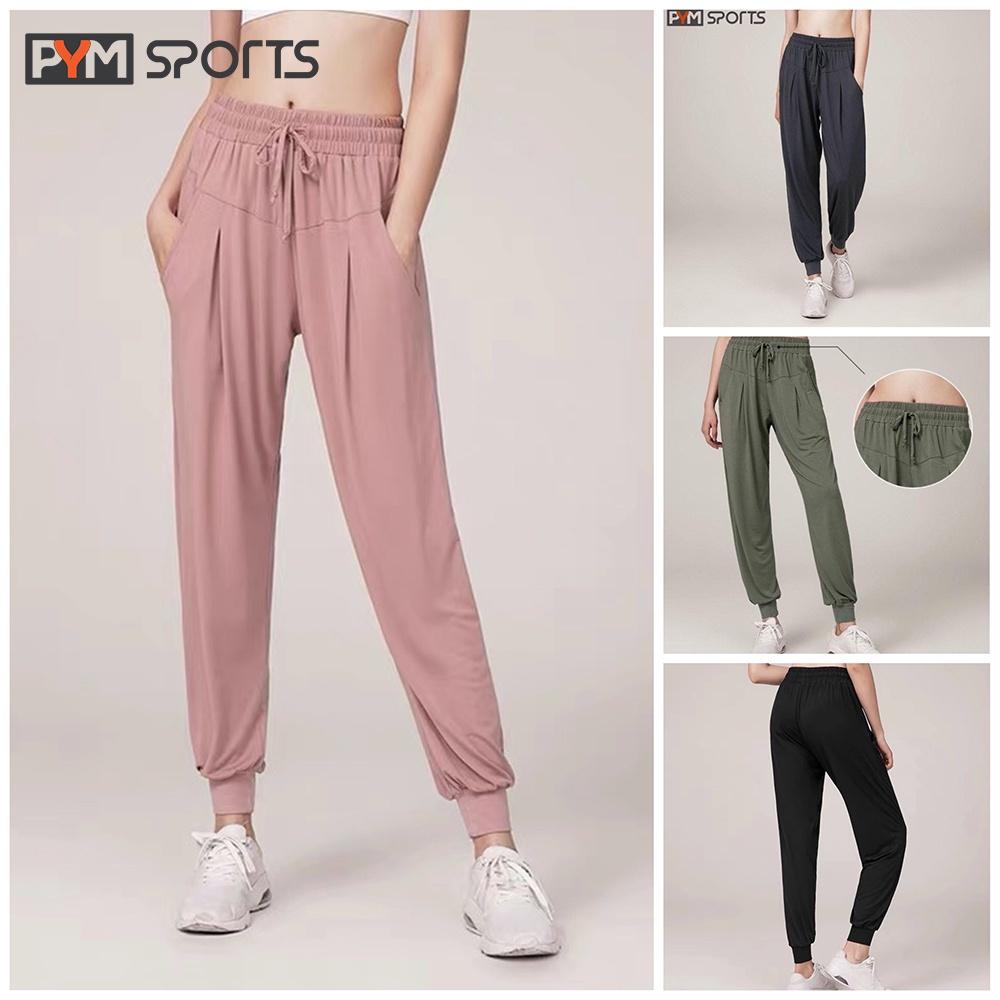 Quần Jogger tập gym, yoga nữ PYM SPORT - PYMJ004, cotton,cạp chun, chất liệu co giãn 4 chiều