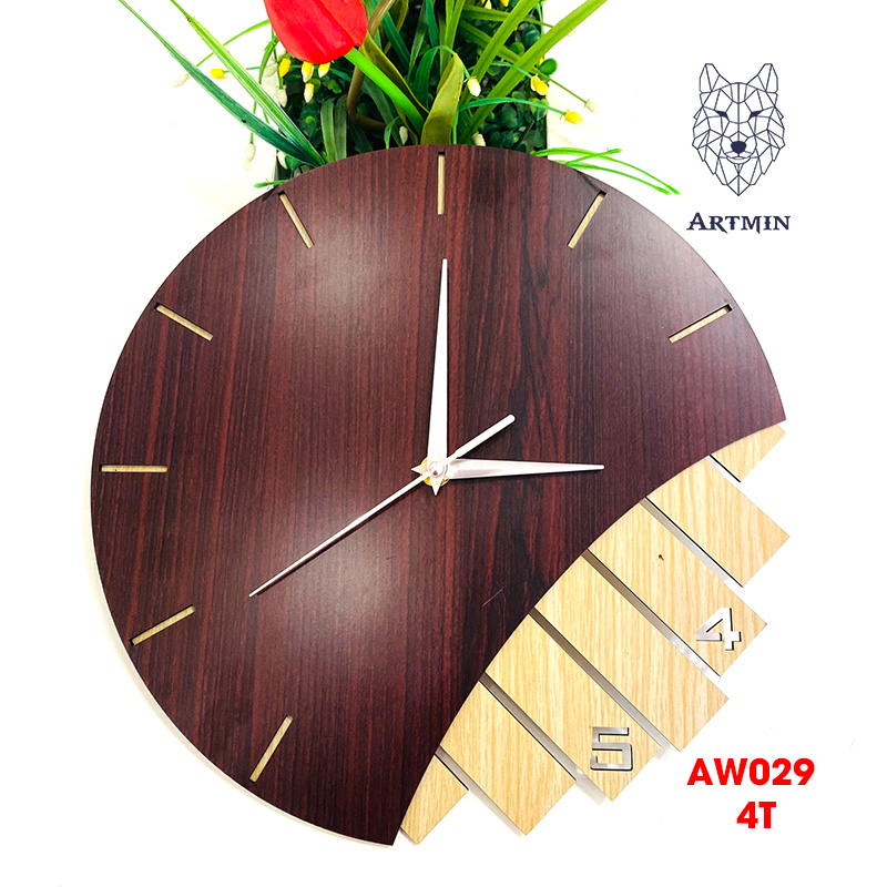 AW029 - Đồng Hồ Gỗ Decor Đương Đại – Đồng Hồ Treo Tường Trang Trí Nhà Đẹp