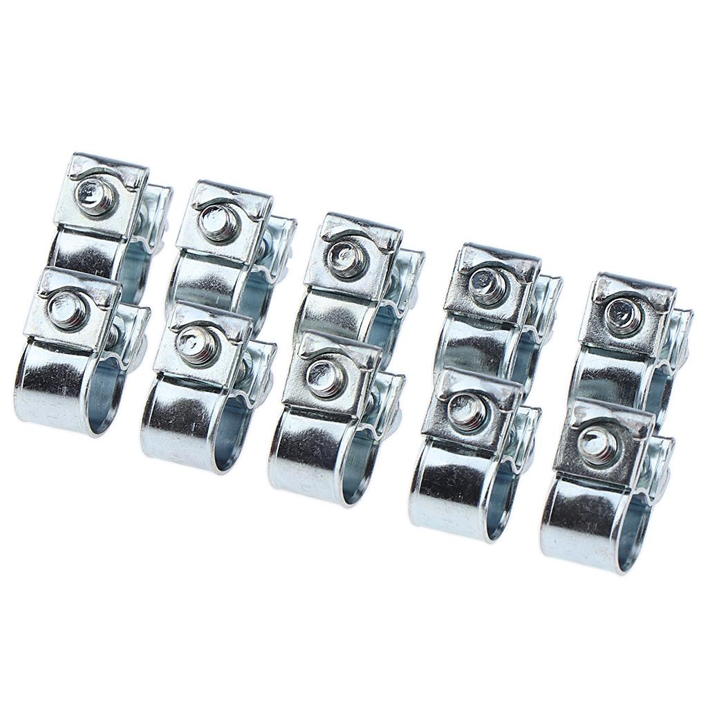 20x Stainless Steel Hose Clamp Adjustable Fuel Line Clips for Diesel Petrol Pipe