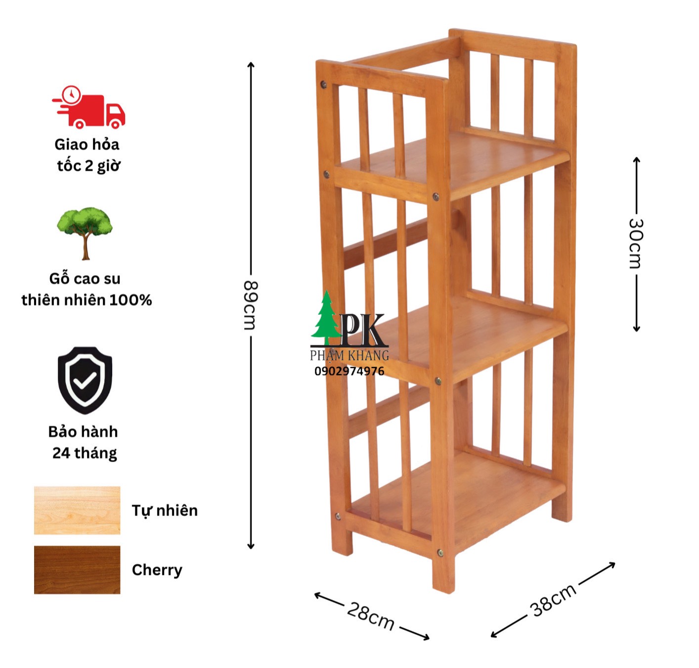Kệ giày dép 5 tầng Start Decor - Gỗ cao su tự nhiên - Màu Gỗ Tự Nhiên/ Vàng Cherry - Kích thước rộng 64 cm/ 70 cm
