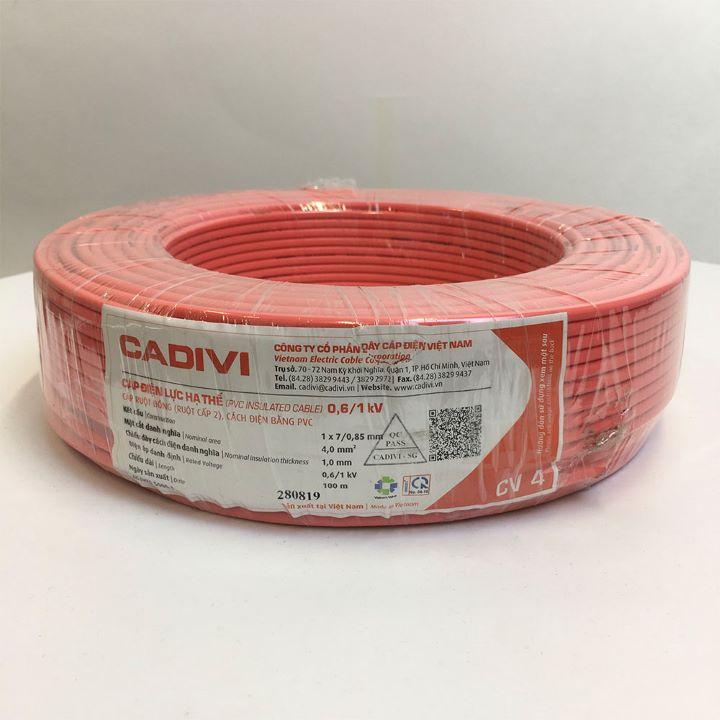 Dây điện Cadivi 4.0 đơn - CV4.0