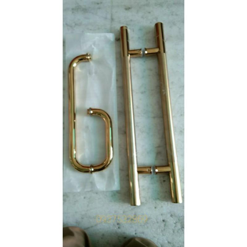 Tay nắm cửa kính phòng tắm mạ vàng