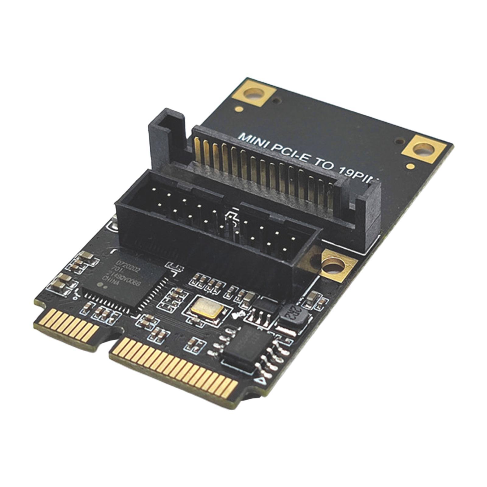 Mini PCIe to USB3.2 Gen1 19Pin Expansion Card, Professional, E to 19Pin USB3.2 Adapter Riser Board for Windows XP 7 8 10 11