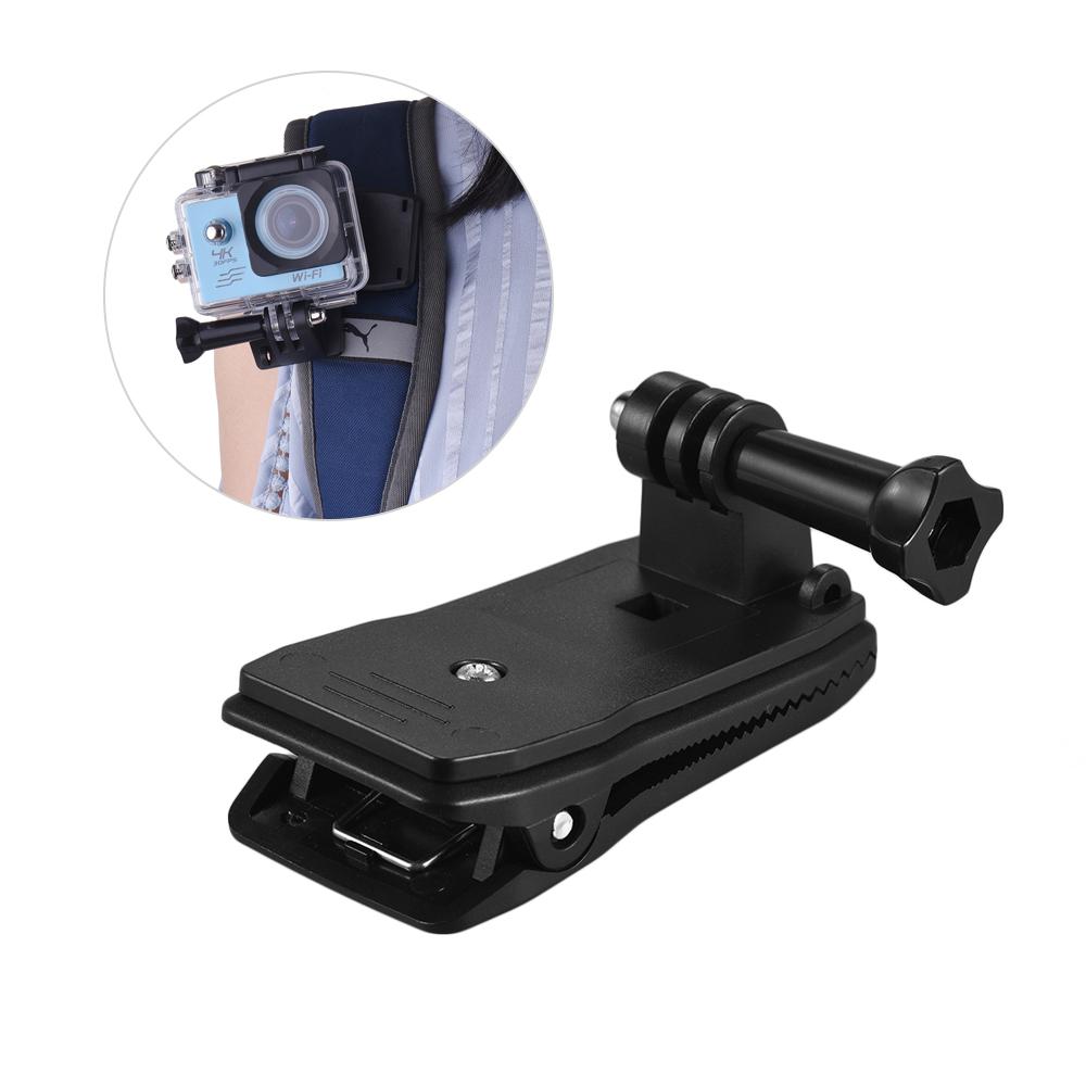 Backpack Strap Cap Clip Mount 360 Degree Rotary Clamp Arm for GoPro Hero 7/6/5/4/3+ for Xiaomi Yi Lite 4K + Action