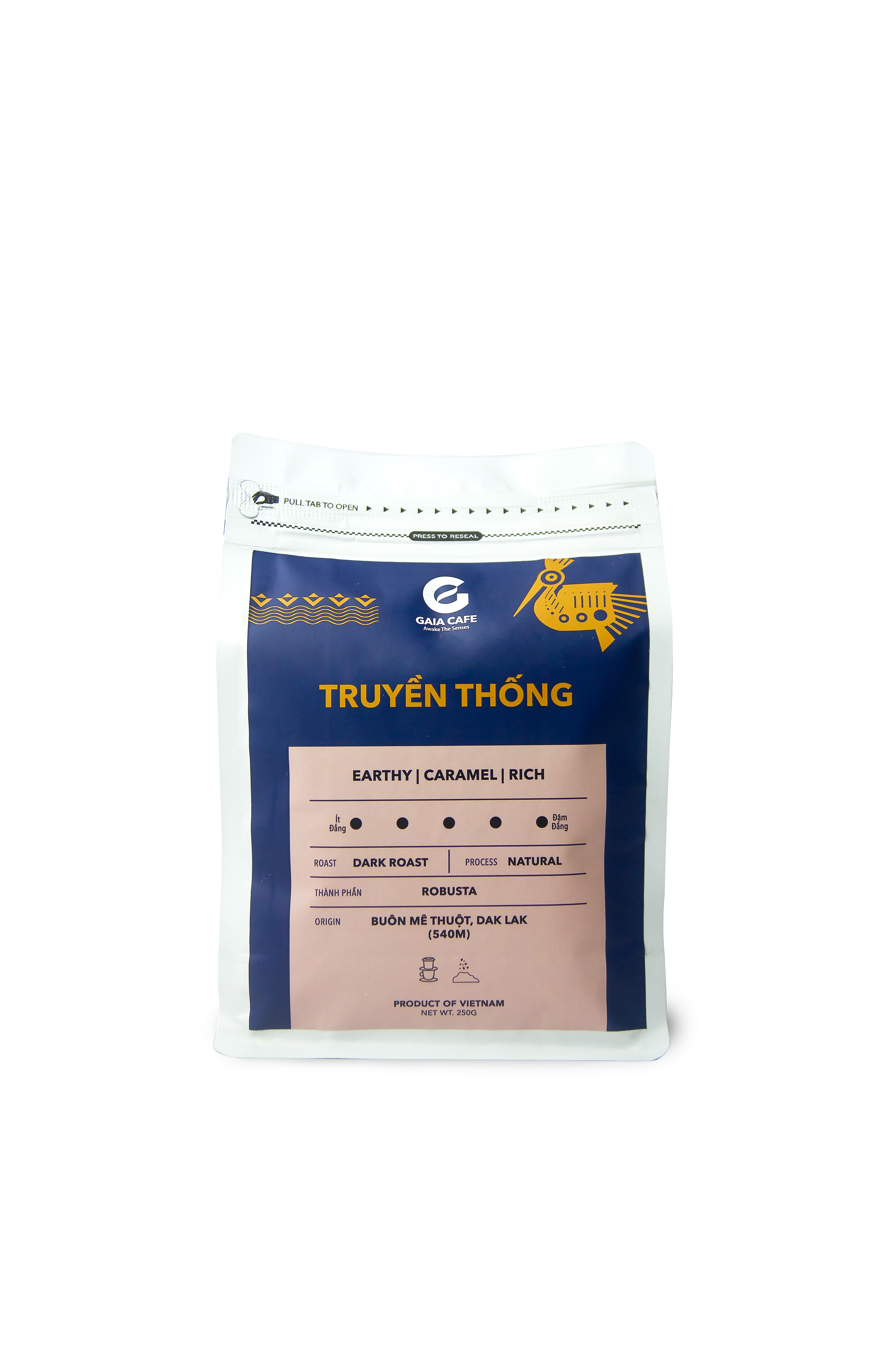 Cà phê bột pha phin Gaia Café - Truyền Thống túi 250g