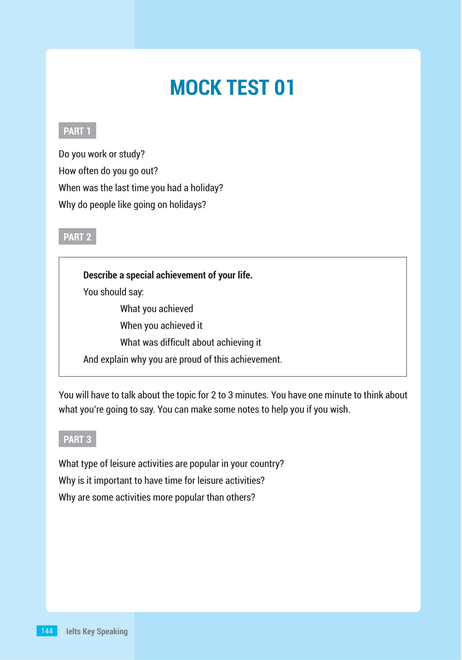 Sách IELTS Key Speaking - Công Thức Học Nhanh IELTS - Speaking Part 1, 2, 3