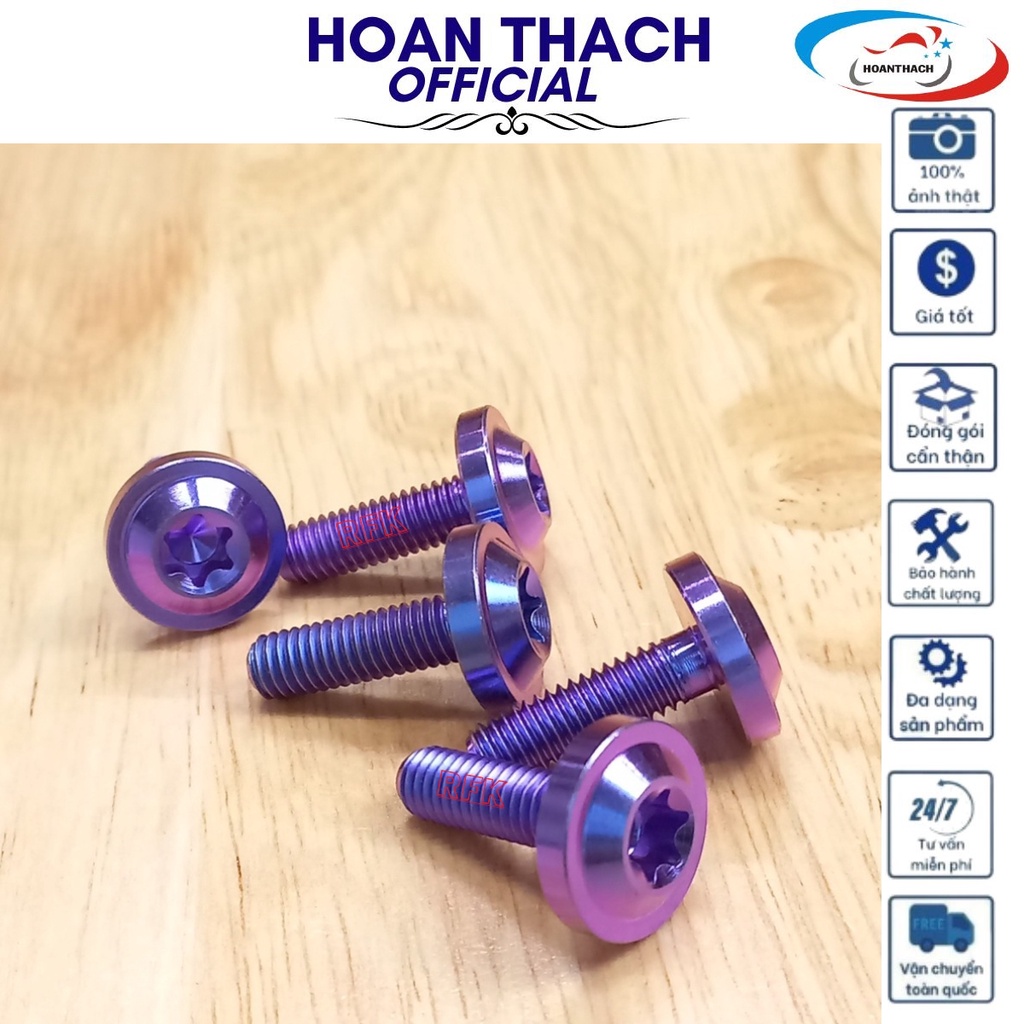 Ốc Gr5 Titan Đầu Dù 6L20 Tím Dùng cho nhiều dòng xe SP010347 (giá 1 con)