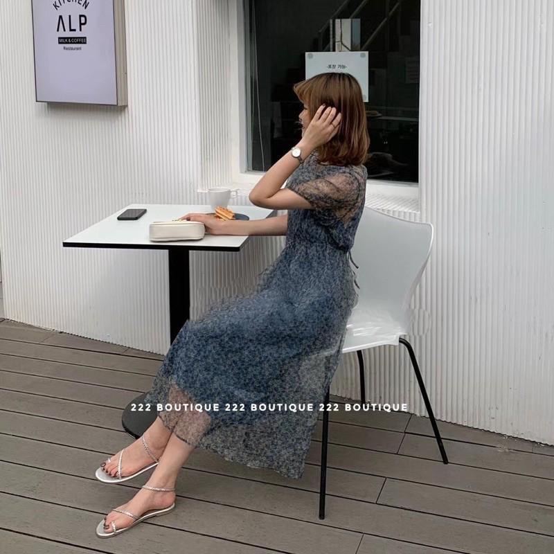 Váy hoa nhí voan lụa 2 lớp