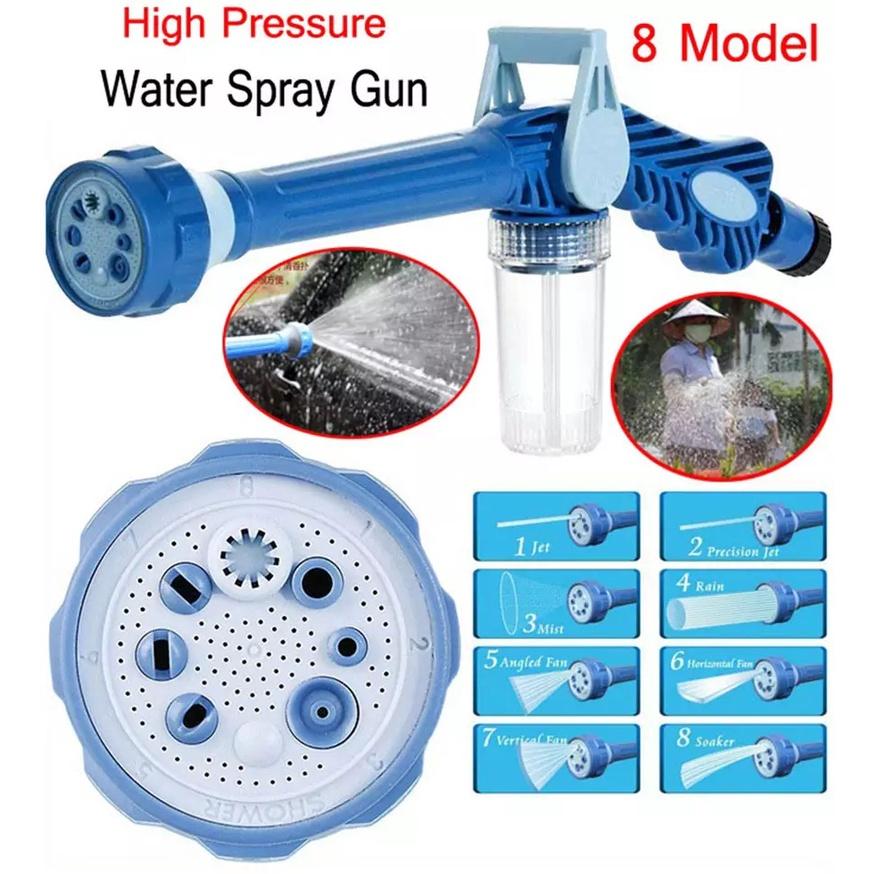 Đầu vòi xịt nước tăng áp 8 chế độ súng phun xịt nước vệ sinh xe máy