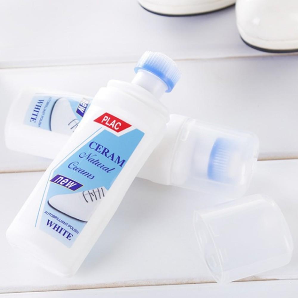 Chai Tẩy Trắng Giày Dép, Túi Ví Siêu Sạch Dạng Đầu Cọ Tiện Lợi, Chuyên Dụng PLAC CREAM WHITE (100ml)