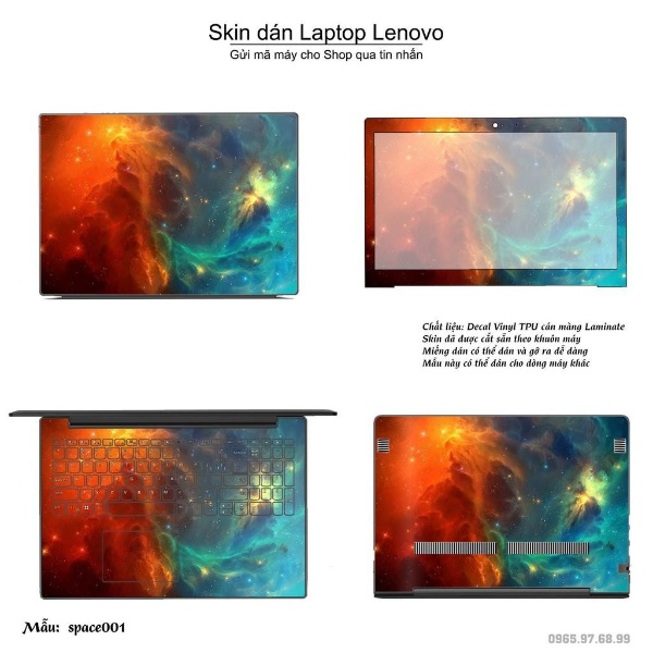 Skin dán Laptop Lenovo in hình không gian (inbox mã máy cho Shop