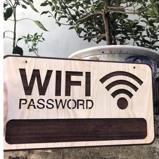 Bảng thông tin wifi bằng gỗ handmade trang trí Decor shop, Cửa Hàng