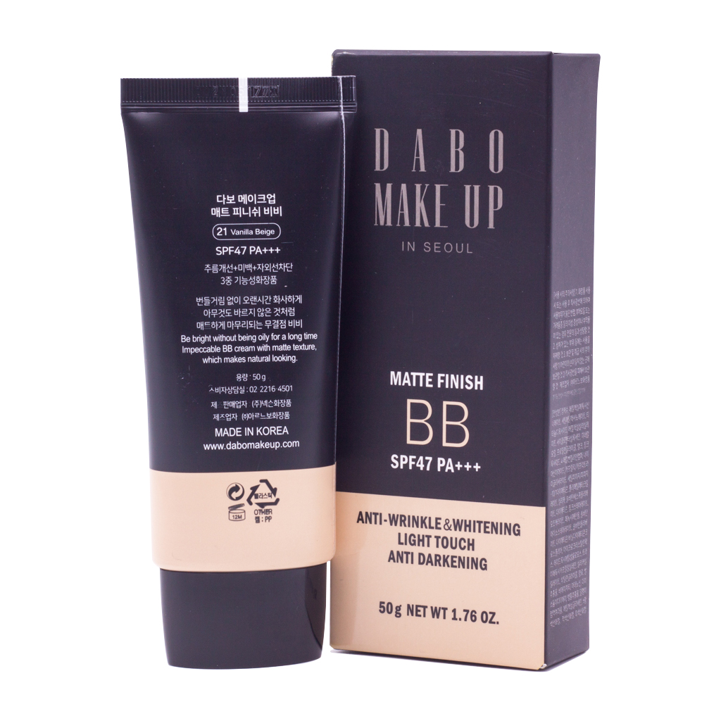 Kem nền trang điểm BB cao cấp Hàn Quốc DABO MAKE UP MATTE 5 in 1 SPF47 PA+++ (50ml) + Tặng ngay Cọ tán kem nền chuyên dụng thế hệ mới Aroma Hàn Quốc – Hàng chính hãng