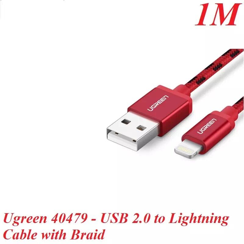 Ugreen UG40479US247TK 1M màu Đỏ Cáp Lightning sạc + truyền dữ liệu cho iPhone - HÀNG CHÍNH HÃNG