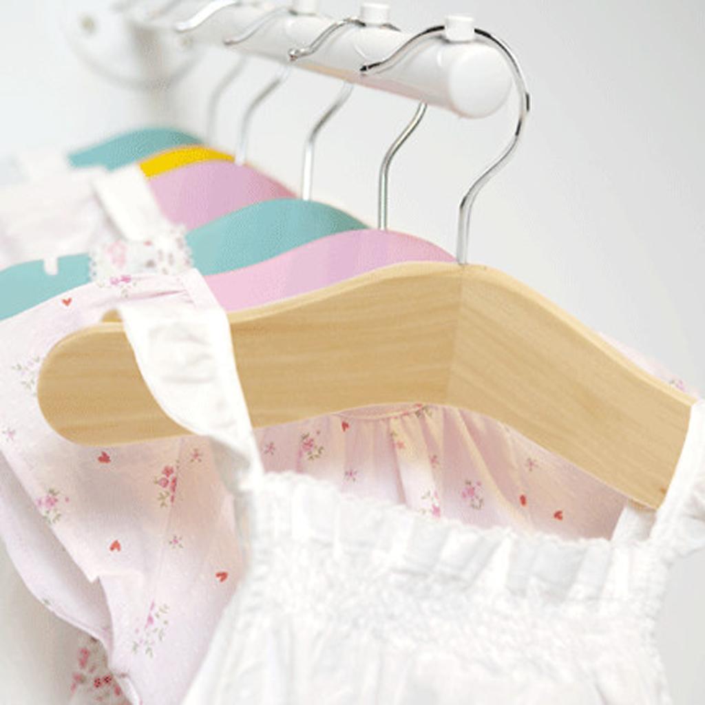 Children Baby Kids Wood Wooden Coat Clothes Pants Hook Hanger Rack Stand