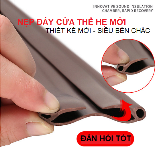 Nẹp chèn chân cửa thế hệ mới chặn gió khe cửa chống côn trùng.Thanh chắn cửa chống ồn, chống thoát hơi gió điều hòa GD649-RonU