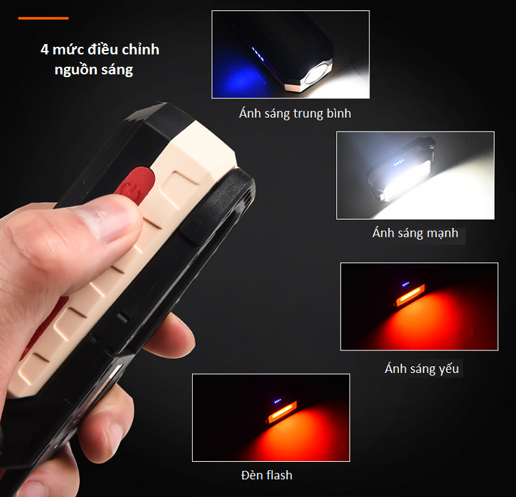 Đèn sạc mini cầm tay cắm cổng USB để bàn, gấp gọn tiện lợi đa năng cao cấp W560 (Tặng miếng thép bỏ túi 11in1)