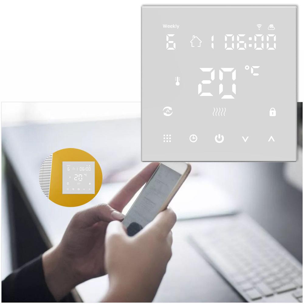 Bộ Điều Khiển Nhiệt Độ Thông Minh Hy607 Màn Hình Kỹ Thuật Số Lcd Điện Thoại App Wifi Giọng Nói