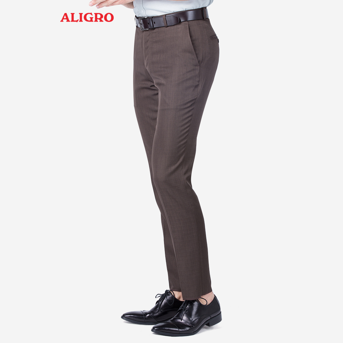 Quần âu nam ALIGRO màu nâu bò, chuẩn form slimfit vải nano cao cấp, tôn dáng, thoáng mát ALGO1013