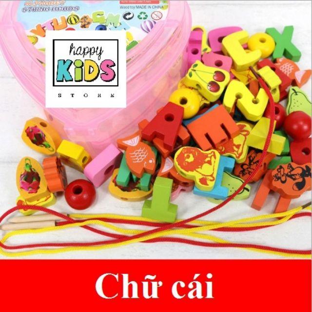 Đồ chơi trí tuệ - Đồ chơi Xâu Hạt Gỗ cho bé