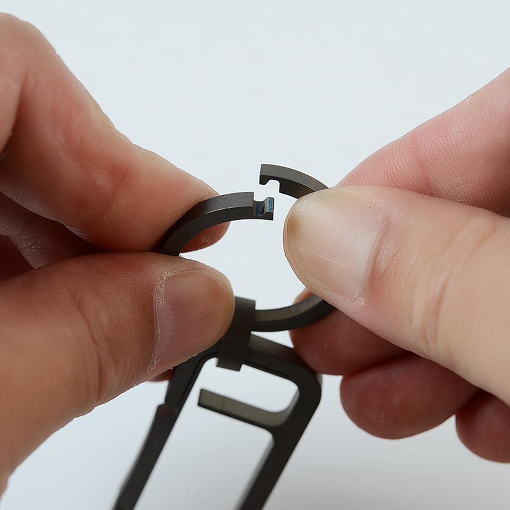 2 Pieces Titanium Ring Buckle Round Snap Hook Keychain Carabiner Clip 18mm