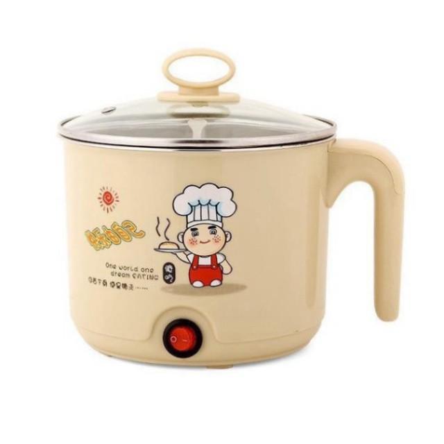 Nồi Lẩu, Ca Nấu Mì Siêu Tốc 18Cm Mini Modosa Đa Năng, Chiên, Hấp, Lẩu, Rán Siêu Tiện Dụng - Hàng Chính Hãng