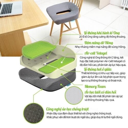 Đệm ngồi Xe Hơi, Văn Phòng cao cấp Bullsone - Hàng chính hãng