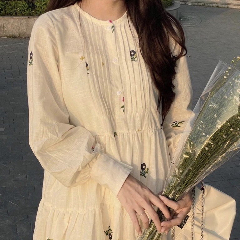 Đầm babydoll hoa ulzzang hàn quốc