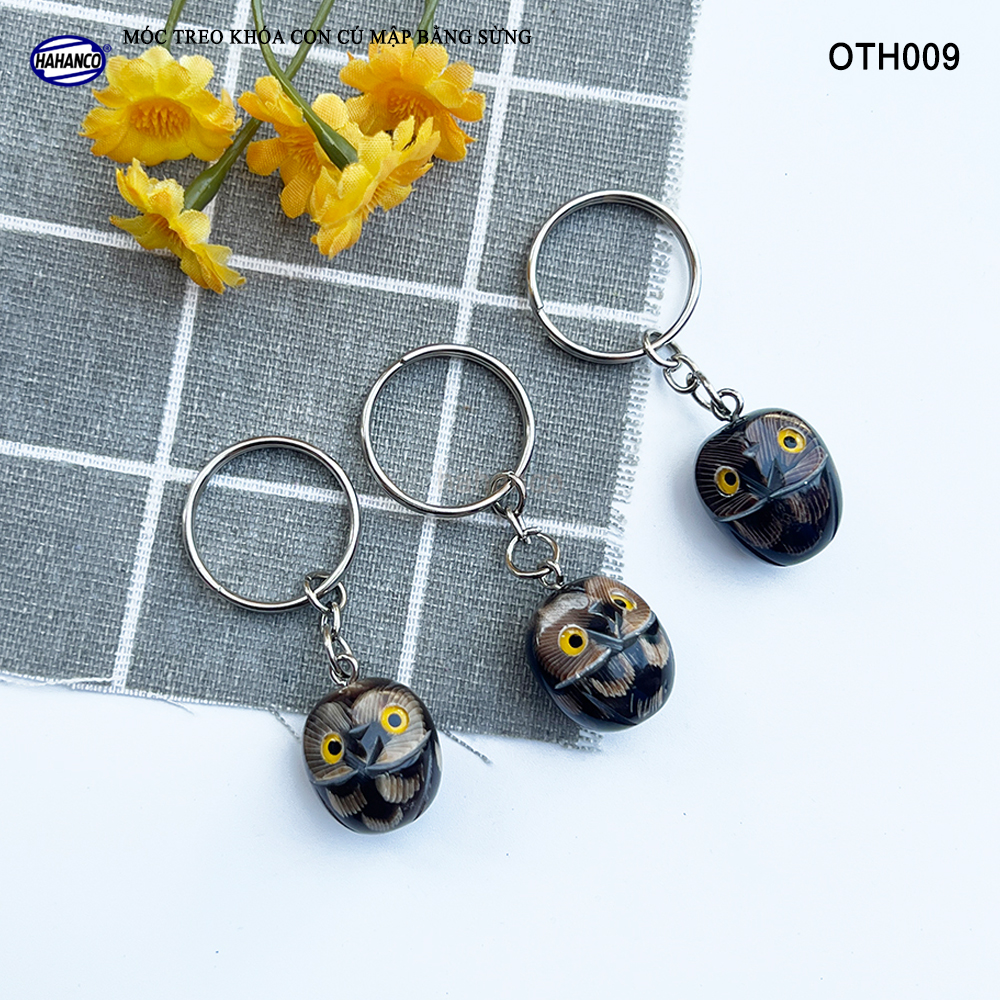 Móc Khóa Sừng Hình Cú Mập Mũm Mĩm Hình Dáng Đáng Yêu HAHANCO - OTH009