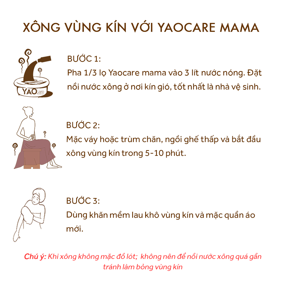 Xông ngâm vùng kín sau sinh Yaocare mama 250ml - DK Pharma