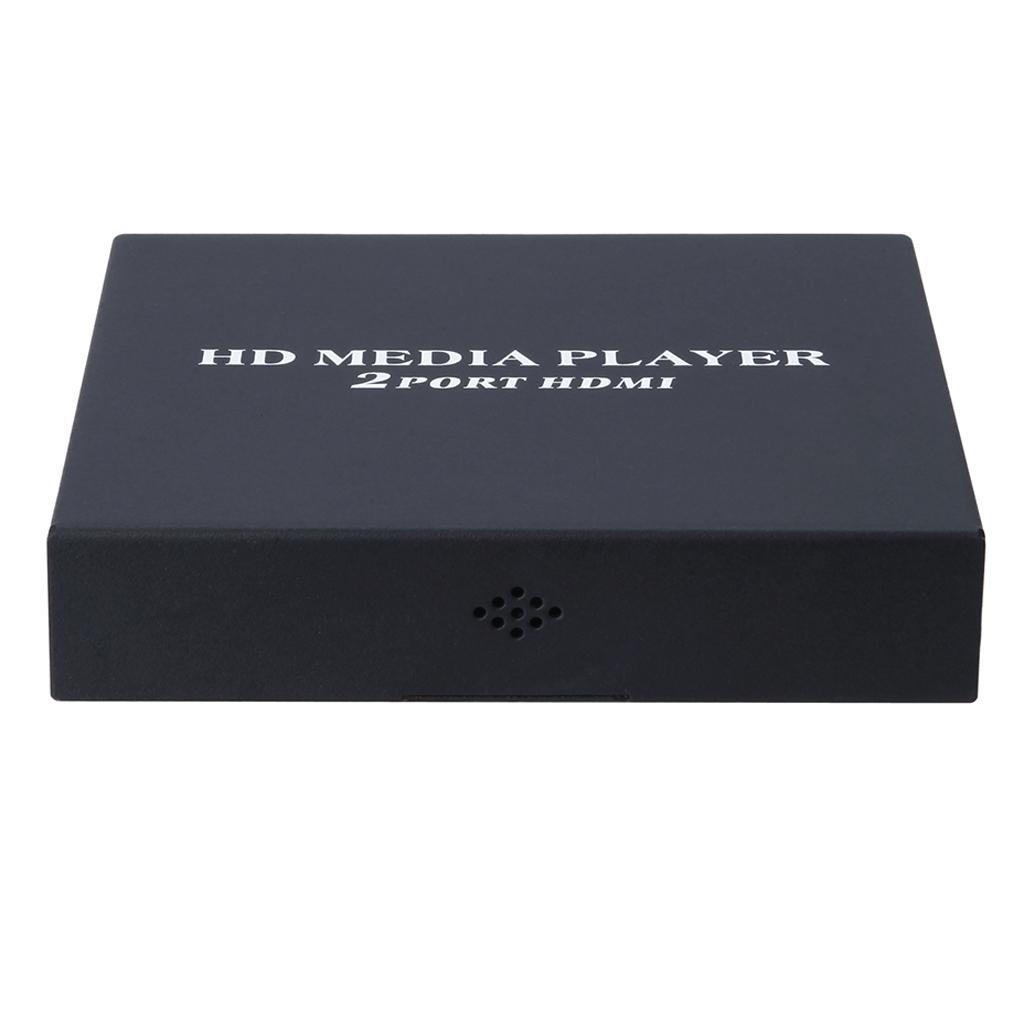 Portable HD 1080P Media Player with 2Ports HDMI/VGA/AV Outputs Black