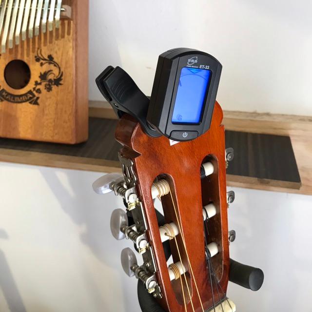 Tuner guitar ET-33 chỉnh dây chuẩn - Máy chính hãng  dễ tự chỉnh - Đặt hàng tặng pick