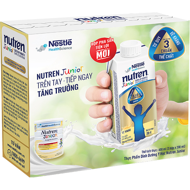 Thùng 24 hộp Sữa dinh dưỡng pha sẵn Nutren Junior 200ml