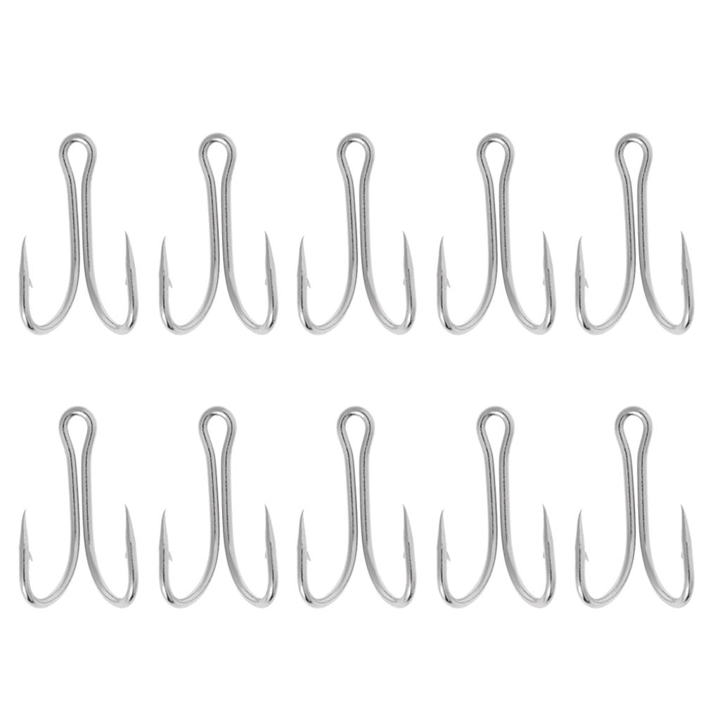 10pcs High Carbon Steel Fishhook Fishing Double Hooks Dual Fish Hooks 28-#