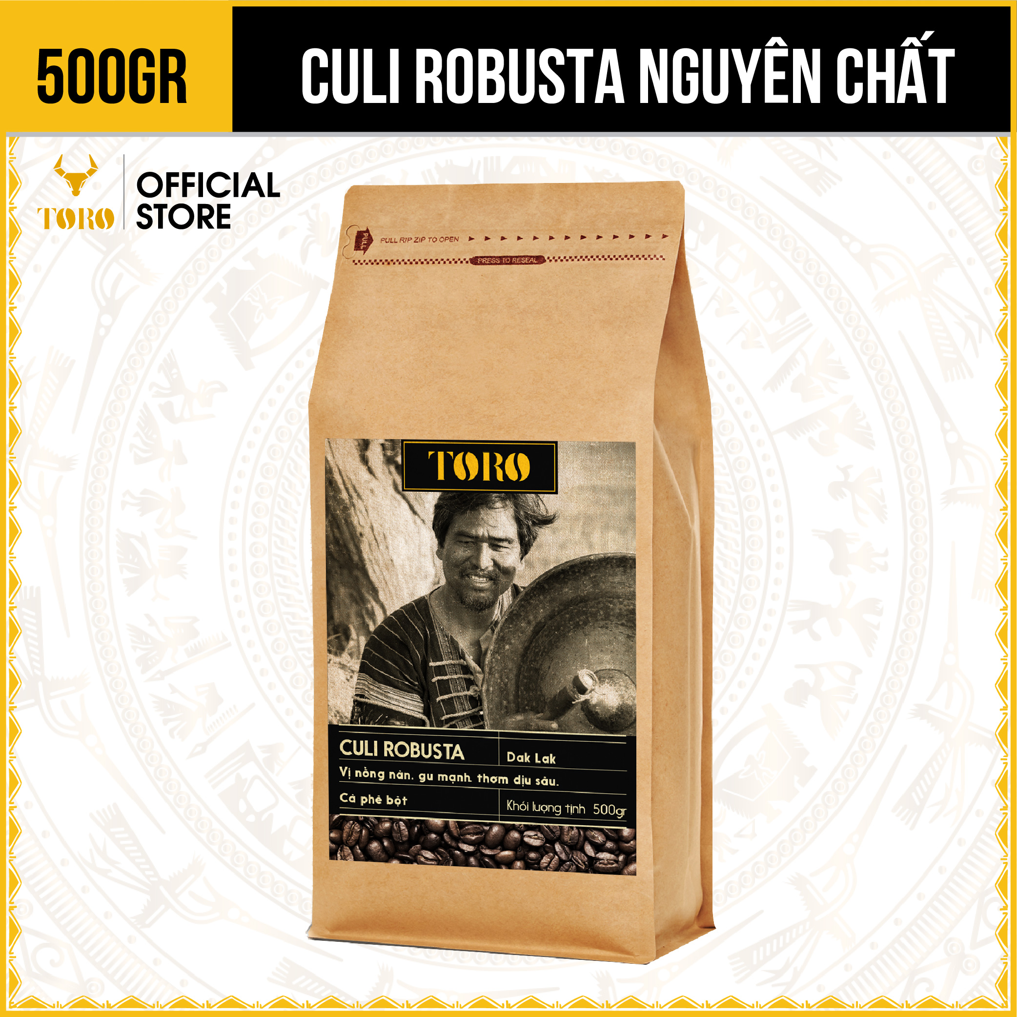 [500GR] Cà Phê Bột Toro Culi Robusta Nguyên Chất 100% | TORO FARM