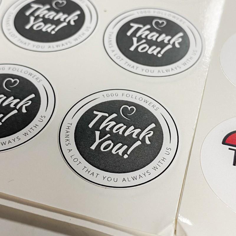 Set 12 nhãn dán tròn 30mm Thank You Sticker PVC - MS13