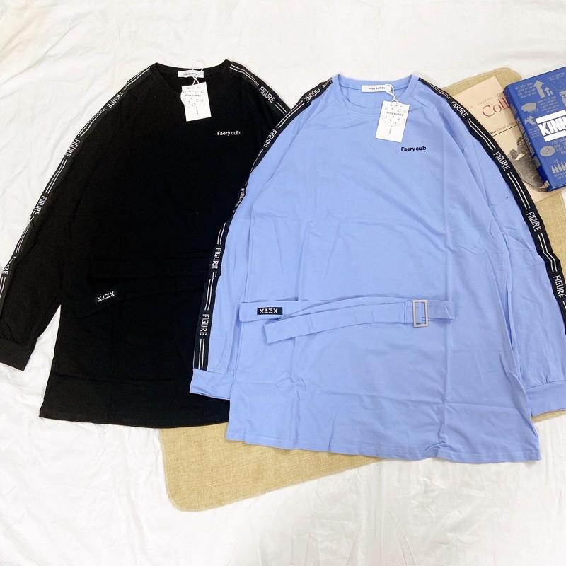 Đầm thun viền chữ cá tính FEARY ulzzang kèm belt mẫu thu đông 2020