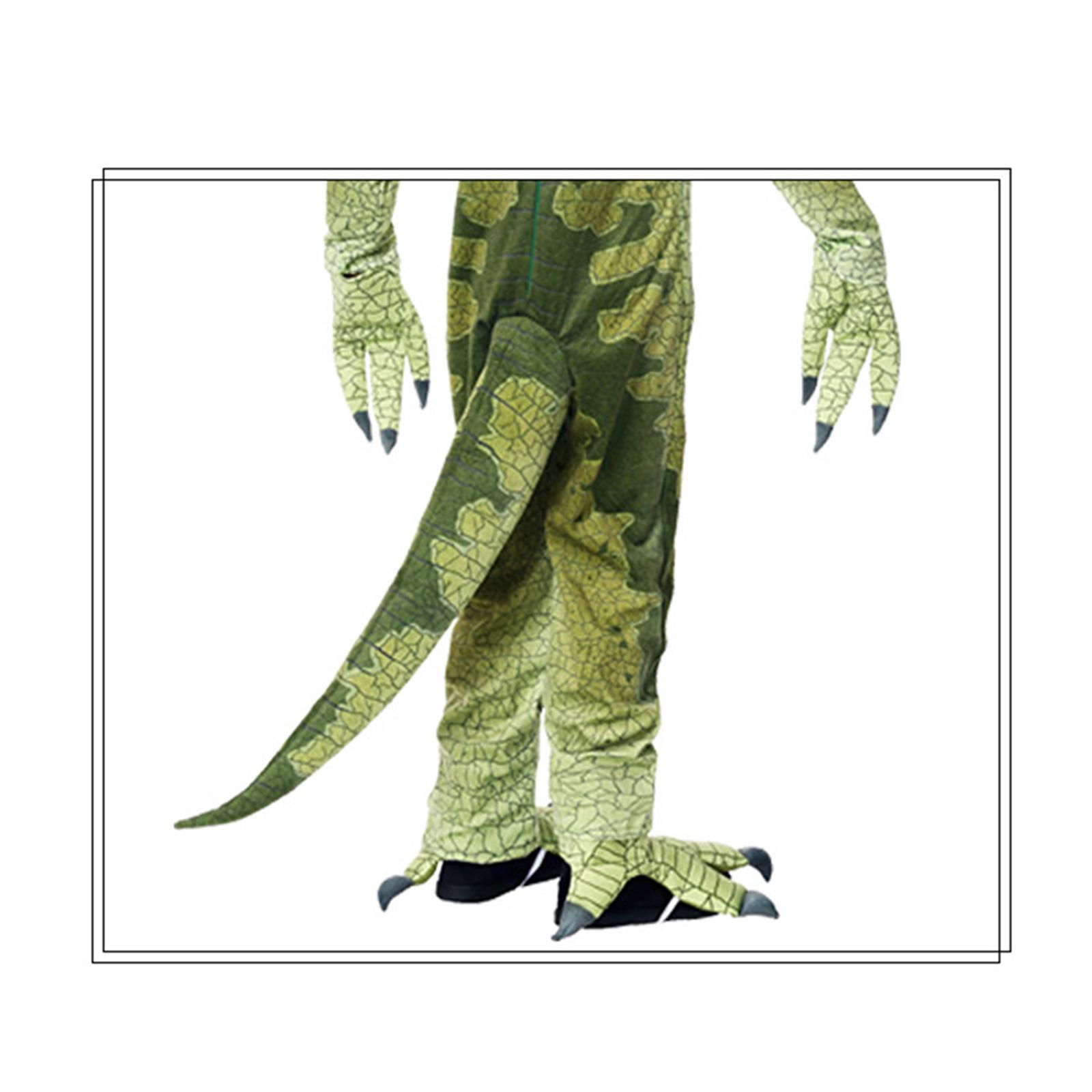 Kids Dinosaur Costume Unisex Green Suit for Dress up Party Cosplay Toddler