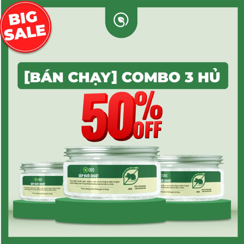 [COMBO 3 HỦ] Sáp Đuổi Chuột OBS, Tinh Chất Tự Nhiên - An Toàn, Hiệu Quả - Thơm Phòng Và Không Gian Sống