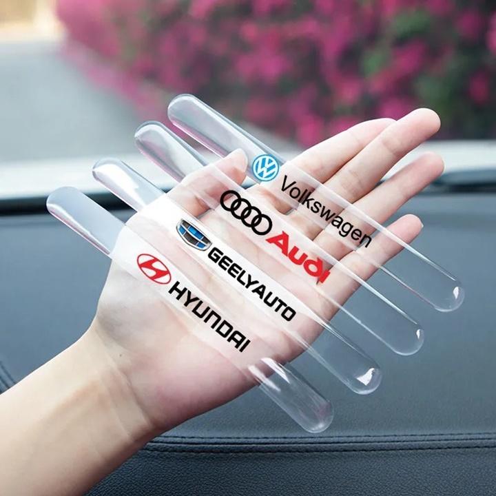 Combo 8 miếng decal hõm cửa , ốp tay cầm ô tô bằng TPU, chống xước và chống va đập