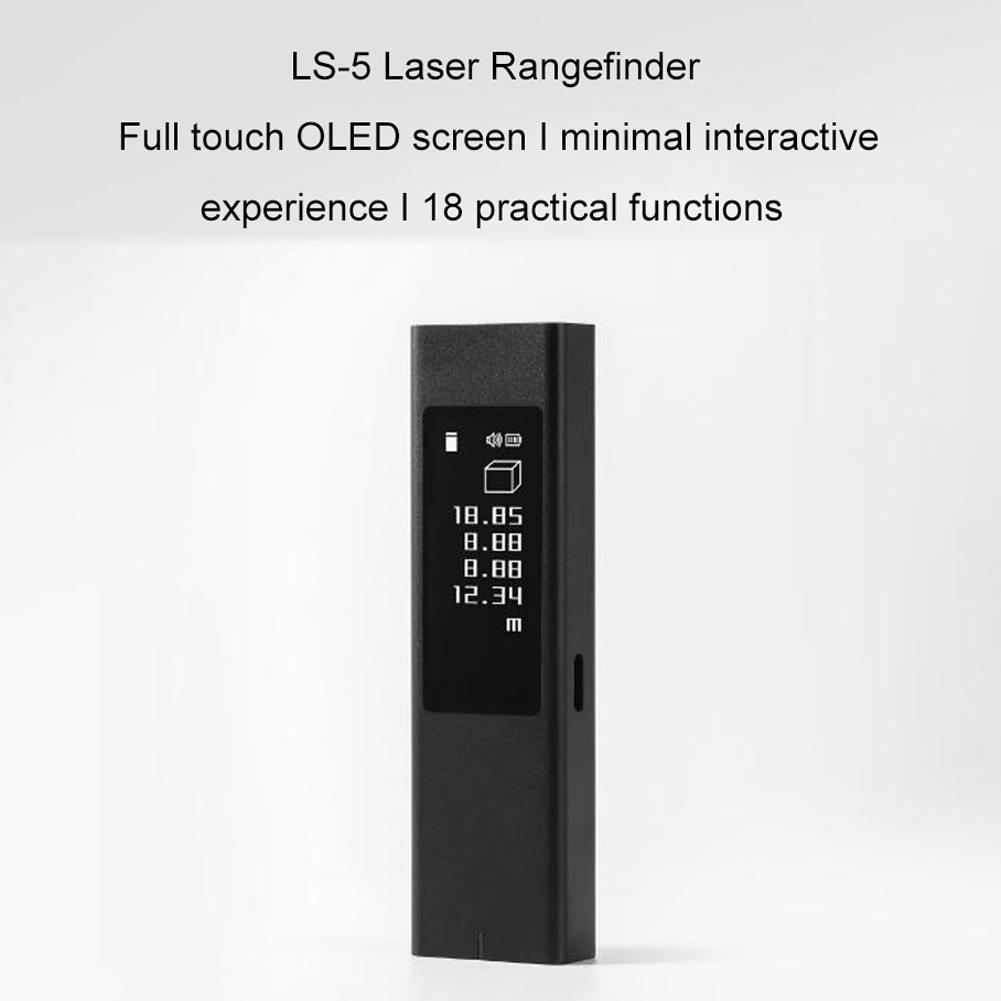 40m LS5 Portable Laser Rangefinder High Precisions OLED Touchable Screen Linear Continuous Measurement Area Pythagorean