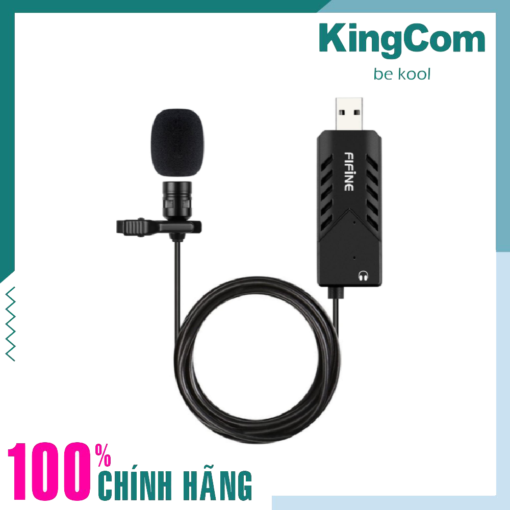 FIFINE K053 Micro thu âm cài áo chuyên dụng cho máy tính PC, Laptop - Hàng Chính Hãng